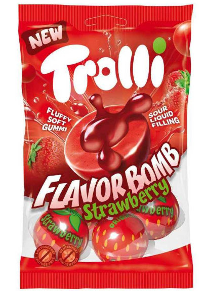 Trolli ﾌﾚｰﾊﾞｰﾎﾞﾑ　ｽﾄﾛﾍﾞﾘｰ　75ｇ*4